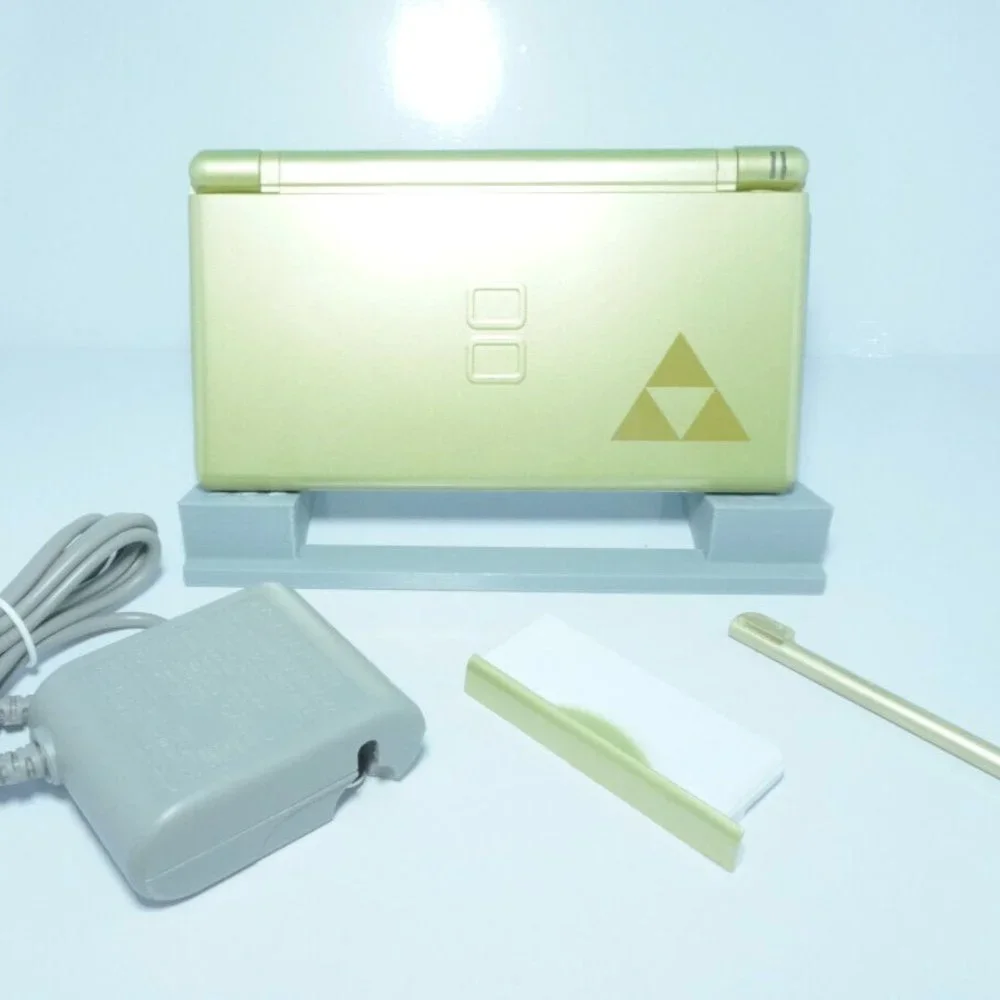 Nintendo DS Lite Zelda Triforce Gold Handheld Gaming System w/ Charger & Stylus